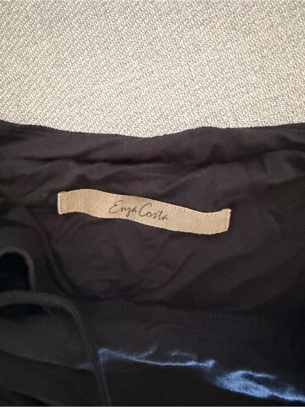 Enza Costa Black Asymmetric Double-Strap Camisole - Picture 5 of 6